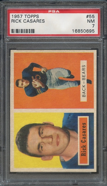 1957 TOPPS 55 RICK CASARES PSA NM 7