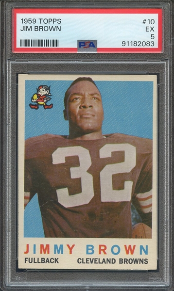 1959 TOPPS 10 JIM BROWN PSA EX 5