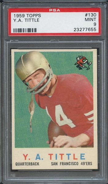 1959 TOPPS 130 Y.A. TITTLE PSA MINT 9