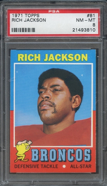 1971 TOPPS 81 RICH JACKSON PSA NM-MT 8