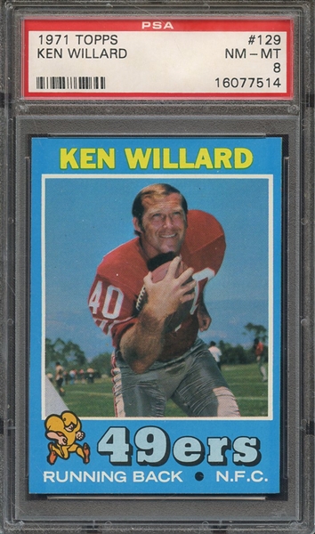 1971 TOPPS 129 KEN WILLARD PSA NM-MT 8