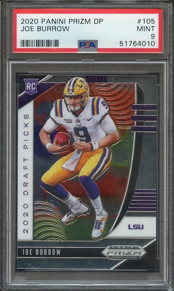 2020 PANINI PRIZM DRAFT PICKS 105 JOE BURROW PSA MINT 9