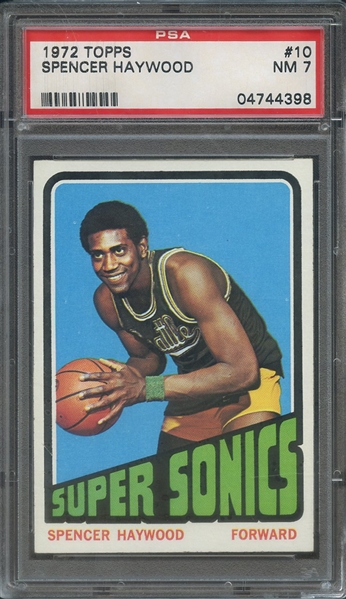1972 TOPPS 10 SPENCER HAYWOOD PSA NM 7