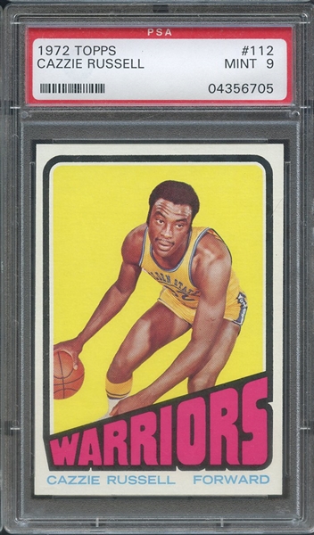 1972 TOPPS 112 CAZZIE RUSSELL PSA MINT 9