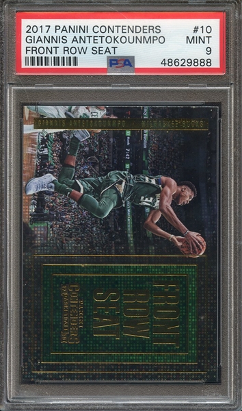 2017 PANINI CONTENDERS FRONT ROW SEAT 10 GIANNIS ANTETOKOUNMPO FRONT ROW SEAT PSA MINT 9