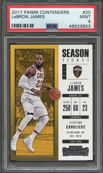 2017 PANINI CONTENDERS 20 LeBRON JAMES PSA MINT 9