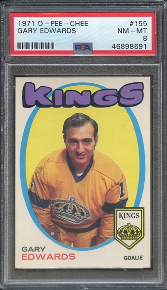 1971 O-PEE-CHEE 155 GARY EDWARDS PSA NM-MT 8