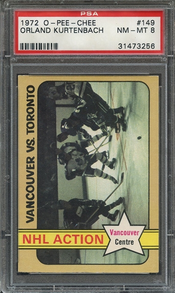 1972 O-PEE-CHEE 149 ORLAND KURTENBACH PSA NM-MT 8