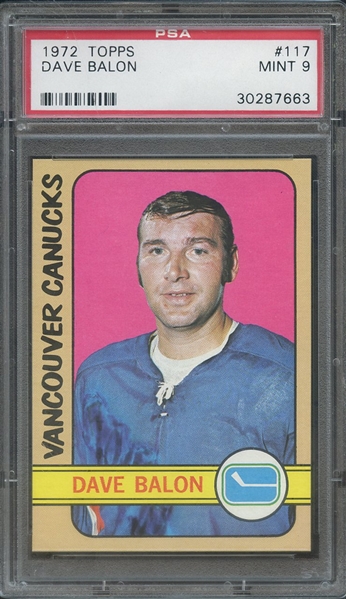1972 TOPPS 117 DAVE BALON PSA MINT 9
