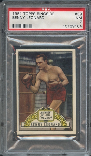 1951 TOPPS RINGSIDE 39 BENNY LEONARD PSA NM 7