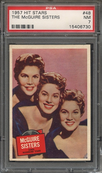 1957 HIT STARS 48 THE McGUIRE SISTERS PSA NM 7