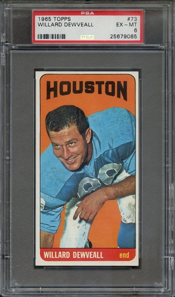 1965 TOPPS 73 WILLARD DEWVEALL PSA EX-MT 6