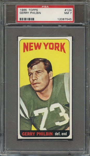 1965 TOPPS 124 GERRY PHILBIN PSA NM 7
