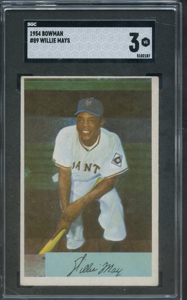 1954 BOWMAN 89 WILLIE MAYS SGC VG 3