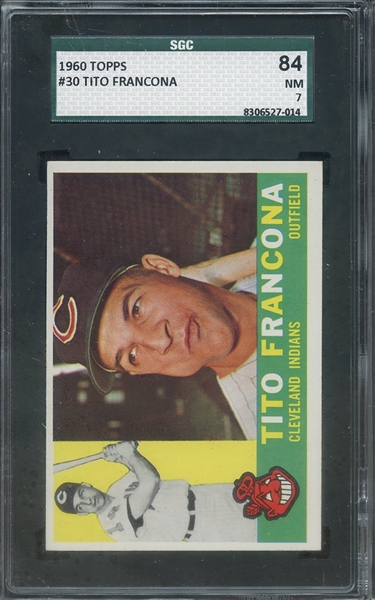 1960 TOPPS 30 TITO FRANCONA SGC NM 84 / 7