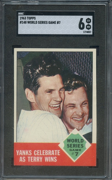1963 TOPPS 148 WORLD SERIES GAME 7 SGC EX-MT 6