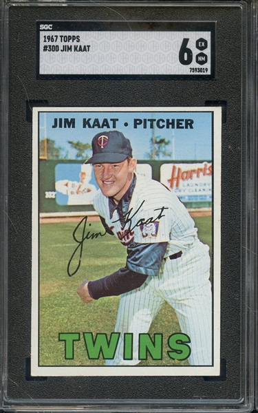 1967 TOPPS 300 JIM KAAT SGC EX-MT 6