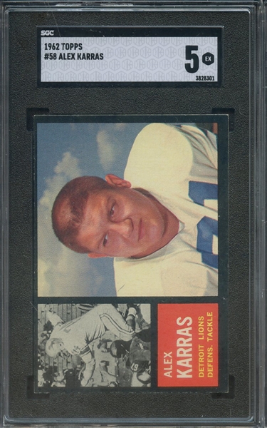 1962 TOPPS 58 ALEX KARRAS SGC EX 5