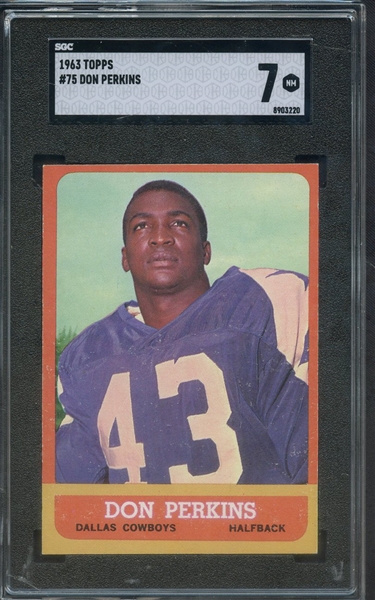 1963 TOPPS 75 DON PERKINS SGC NM 7