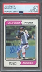 1974 TOPPS 20 SIGNED NOLAN RYAN PSA NM 7 PSA/DNA AUTO 10