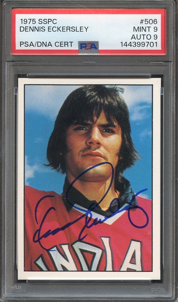 1975 SSPC 506 SIGNED DENNIS ECKERSELY PSA MINT 9 PSA/DNA AUTO 9