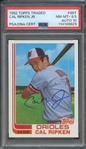 1982 TOPPS TRADED 98T SIGNED CAL RIPKEN PSA NM-MT+ 8.5 PSA/DNA AUTO 10