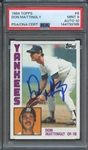 1984 TOPPS 8 SIGNED DON MATTINGLY PSA MINT 9 PSA/DNA AUTO 10