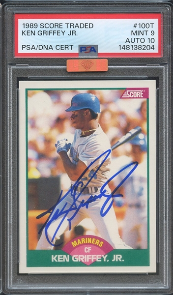 1989 SCORE TRADED 100T SIGNED KEN GRIFFEY JR PSA MINT 9 PSA/DNA AUTO 10 MBA BRONZE