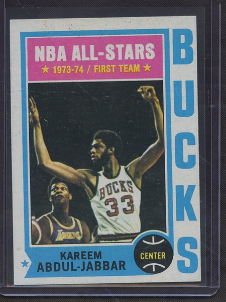 1974 TOPPS 1 KAREEM ABDUL JABBAR VG-EX