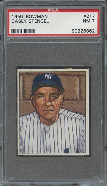 1950 BOWMAN 217 CASEY STENGEL  PSA NM 7