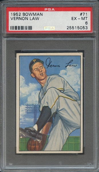 1952 BOWMAN 71 VERNON LAW  PSA EX-MT 6