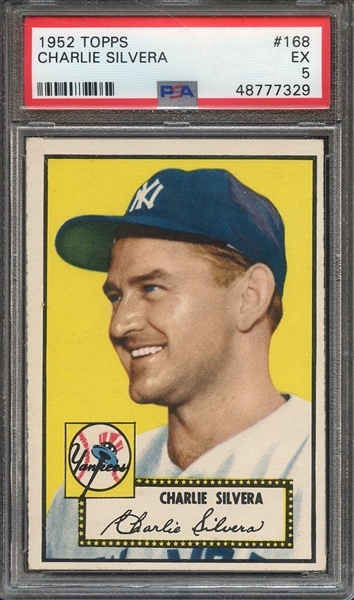 1952 TOPPS 168 CHARLIE SILVERA  PSA EX 5