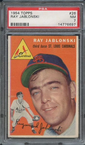 1954 TOPPS 26 RAY JABLONSKI  PSA NM 7