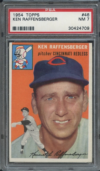 1954 TOPPS 46 KEN RAFFENSBERGER  PSA NM 7