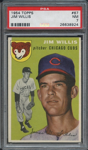 1954 TOPPS 67 JIM WILLIS  PSA NM 7