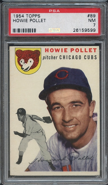 1954 TOPPS 89 HOWIE POLLET  PSA NM 7