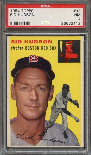 1954 TOPPS 93 SID HUDSON  PSA NM 7