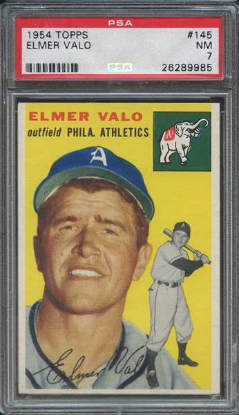 1954 TOPPS 145 ELMER VALO  PSA NM 7