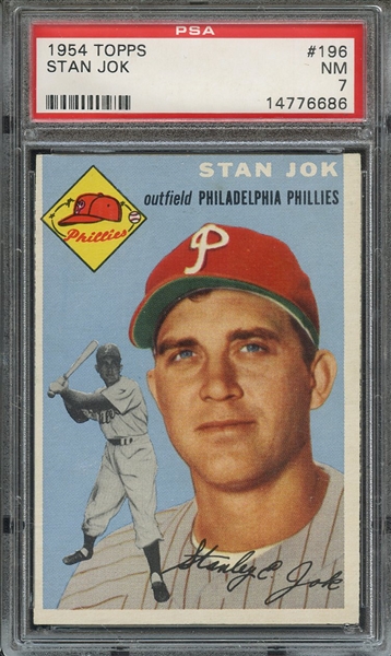 1954 TOPPS 196 STAN JOK  PSA NM 7
