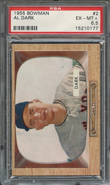 1955 BOWMAN 2 AL DARK  PSA EX-MT+ 6.5