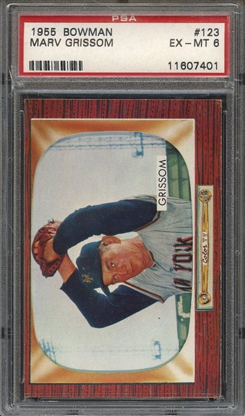 1955 BOWMAN 123 MARV GRISSOM  PSA EX-MT 6