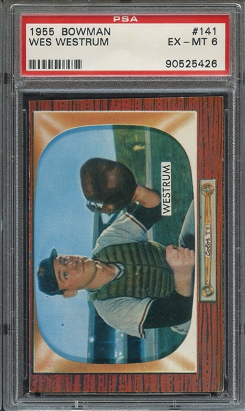 1955 BOWMAN 141 WES WESTRUM  PSA EX-MT 6