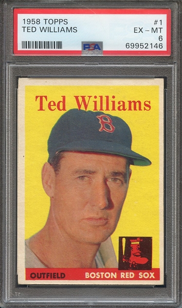 1958 TOPPS 1 TED WILLIAMS  PSA EX-MT 6