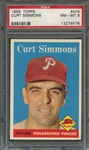 1958 TOPPS 404 CURT SIMMONS  PSA NM-MT 8