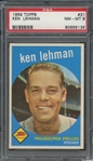 1959 TOPPS 31 KEN LEHMAN  PSA NM-MT 8