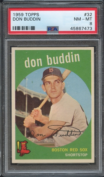 1959 TOPPS 32 DON BUDDIN  PSA NM-MT 8