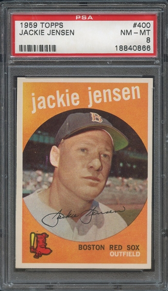 1959 TOPPS 400 JACKIE JENSEN  PSA NM-MT 8