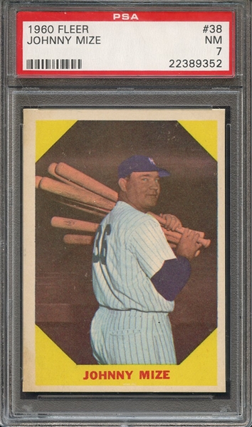 1960 FLEER 38 JOHNNY MIZE  PSA NM 7