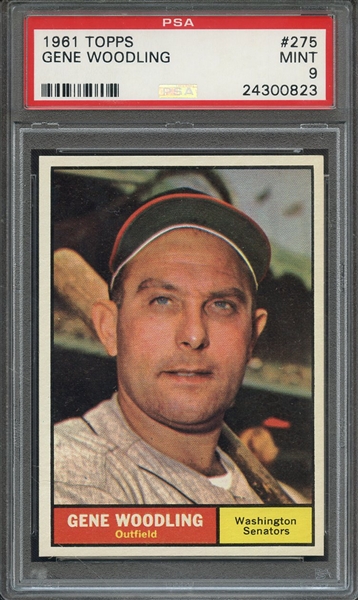 1961 TOPPS 275 GENE WOODLING  PSA MINT 9