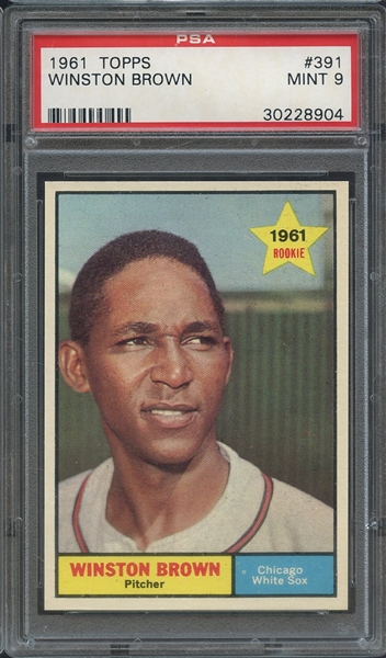1961 TOPPS 391 WINSTON BROWN  PSA MINT 9